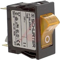 Schurter Snap In Circuit Breaker Switch - 220  240V Voltage Rating, 5A Current Rating