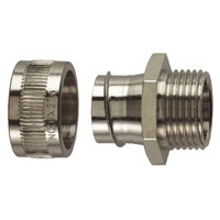 Flexicon Fixed External Cable Conduit Fitting, Brass Nickel Plated 12mm nominal size IP40 M16