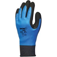 Showa Nylon Latex-Coated Gloves, Size 7, Blue, General Purpose