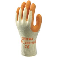 Showa Cotton Latex-Coated Gloves, Size 8, Orange, General Purpose
