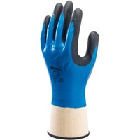Showa Nylon Nitrile-Coated Gloves, Size 7, Blue, General Purpose