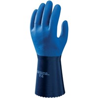 Showa Nitrile-Coated Gloves, Size 9, Blue, Chemical Resistant