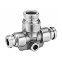SMC Pneumatic Tee Tube-to-Tube Adapter, Push In 4 mm x Push In 4 mm x Push In 6 mm