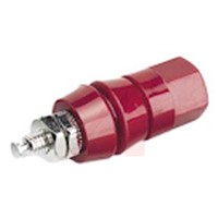 Mueller Electric 15A, Red Binding Post With Brass Contacts and Nickel Plated