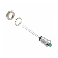 Dialight Green Panel LED, Lead Wires Termination, 2 V dc, 6.4mm Mounting Hole Size