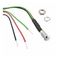 Dialight Green, Red Panel LED, Lead Wires Termination, 12 V dc, 6mm Mounting Hole Size