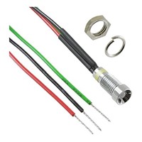 Dialight Green, Red Panel LED, Lead Wires Termination, 12 V dc, 6mm Mounting Hole Size