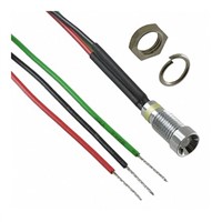 Dialight Green, Red Panel LED, Lead Wires Termination, 2 V dc, 6mm Mounting Hole Size
