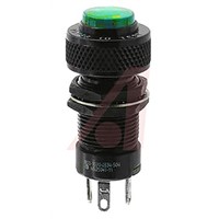 Dialight Green Incandescent Indicator, Snap-In Termination, 11.9mm Mounting Hole Size