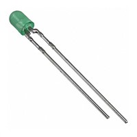 LED Reflector Bulb, bi-pin, Green, Single Chip, T-1 Lamp, 3.3mm dia., 3 V