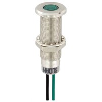 Sloan Green Panel LED, Lead Wires Termination, 5  28 V, 8.2 x 7.6mm Mounting Hole Size, IP68
