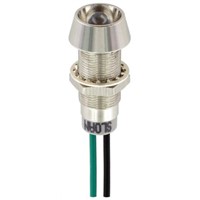 Sloan Green Panel LED, Lead Wires Termination, 5  28 V, 8.2 x 7.6mm Mounting Hole Size, IP68