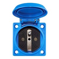 ABL Sursum Blue 1 Gang Plug Socket, 2 Poles, Type E - French