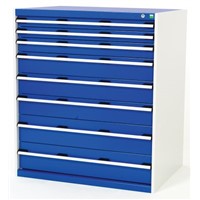 Bott 8 Drawer Storage Unit, 1200mm x 1.05m x 750mm, Blue, Grey