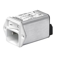 Schurter,10A,250 V ac Male Panel Mount Filtered IEC Connector 2 Pole DC12.5202.031 ,Quick Connect