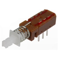 KNITTER-SWITCH Double Pole Double Throw (DPDT) Latching Miniature Push Button Switch, PCB