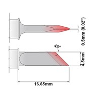 Thermaltronics 4.5 mm Straight Knife Soldering Iron Tip for use with MFR-PS1100, MFR-PS2200, SP200, TMT-2000PS