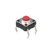 Red Button Tactile Switch, Single Pole Single Throw (SPST) 50 mA 0.7mm Snap-In