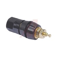 Superior Electric 30A, Black Binding Post With Brass Contacts and Gold Plated - 12.7mm Hole Diameter