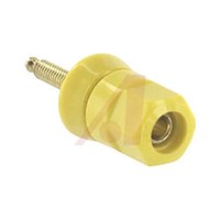 Superior Electric 30A, Yellow Binding Post With Brass Contacts and Gold Plated - 12.7mm Hole Diameter