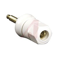 Superior Electric 30A, White Binding Post With Brass Contacts and Gold Plated - 12.7mm Hole Diameter