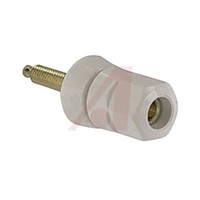 Superior Electric 30A, White Binding Post With Brass Contacts and Gold Plated - 12.7mm Hole Diameter