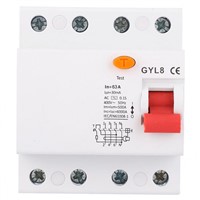 GYL8 Residual Current Circuit Breaker with Leakage Protection 400VAC 4P GYL84P-63A-100mA GEYA RCCB RCBO