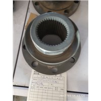Rear axle active bevel gear flange assembly