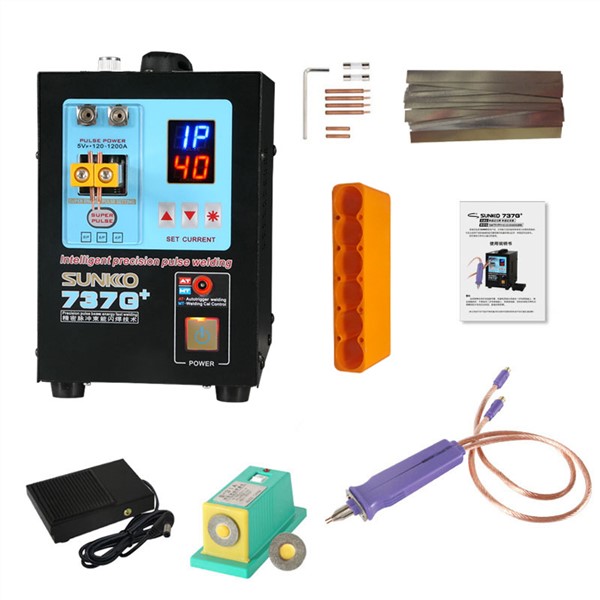 SUNKKO 737G + 18650 Battery Welding Machine 110 / 220V with Spot Welding Pen Testing and Charging Function