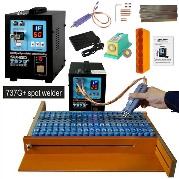 SUNKKO 737G + 18650 Battery Welding Machine 110 / 220V with Spot Welding Pen Testing and Charging Function