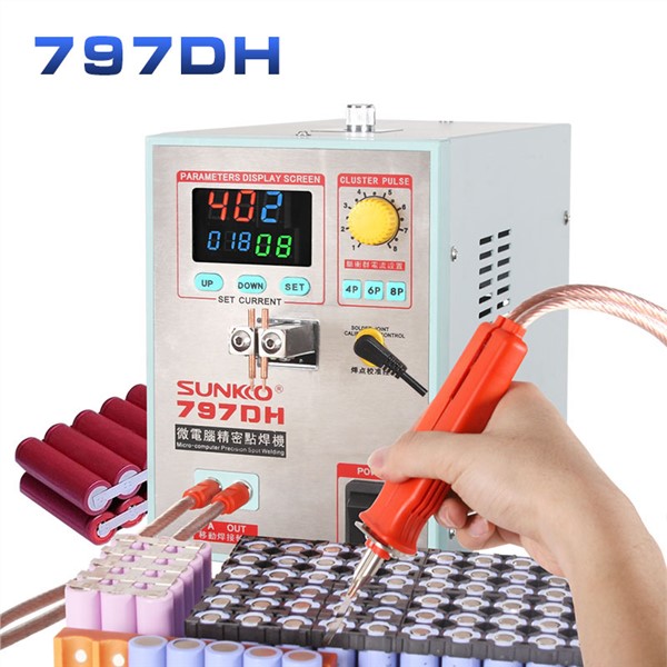 SUNKKO S797DH 220V Spot Welding Machine With Handheld 70B Spot Welding Pen Precision Pulse Spot Welder