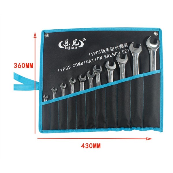 LJ-A000 18PCS /11PCS Dual-use Open-end Wrench in Bags Tool Set  Spanner Ratcheting Wrench Combination Set