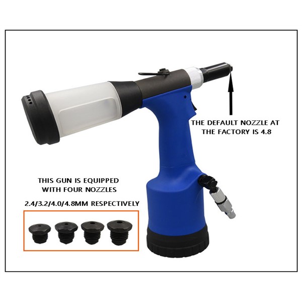 KOPO KP-708X Pneumatic Rivet Nut Gun Pneumatic Nut Riveting Tool Kit Industrial Grade Self-priming Rivet