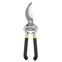 Deli Pruning Shears (Black and yellow series), 8" Carbon steel blade sticky plastic handle, DL2778