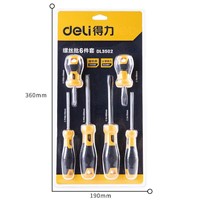 Deli Torpedo shank screwdriver set of 6 pieces, 6pcs set, DL3502