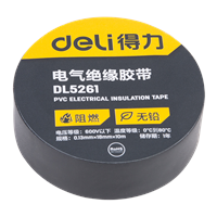 Deli Electrical Insulation Tape (Black), 0.13mm*18mm*10m, DL5261