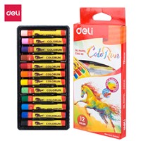 Deli EC20200 12 Colors Oil Pastel Smooth Writing Plastic Crayon