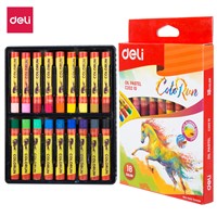 Deli EC20210 18 Colors Oil Pastel Smooth Writing Plastic Crayon