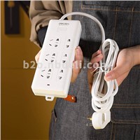 Deli Extension Cord Socket (White), 3+3 combination hubs-3m, T18256