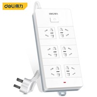 Deli Extension Cord Socket (White), 6 combination hubs-5m, T18261