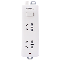 Deli Extension Cord Socket (White), 2 combination hubs-2m, T18265