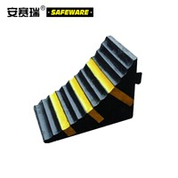 SAFEWARE, Light Wheel stopper (2 Pieces) 261619cm Rubber Material Yellow and Black Reflective, 11030