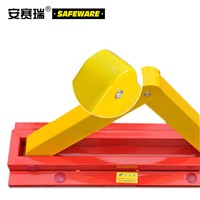 SAFEWARE, A-Type Triangular Manual Parking Lock 60206cm Steel Material Red/Yellow Including 2 Keys and Installation Accessories, 11050