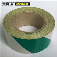 SAFEWARE, Reflective Warning Tape (Green/White) 5cm22m Engineering Grade Reflective Film, 11582