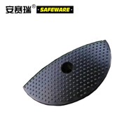 SAFEWARE, Twill Reflective Rubber Speed Bump End (2 Pieces) 15305cm Black Rubber Material Including Installation Accessories, 11725