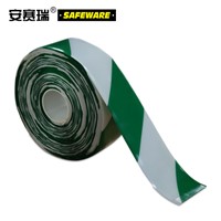 SAFEWARE, Heavy Duty Marking Tape (Green/White) 10cm30m 1mm Thick PVC Material, 11759