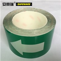 SAFEWARE, Warning and Marking Tape (Green and White Arrow) 75mm22m PET Material, 11994