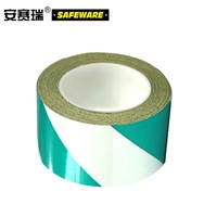 SAFEWARE, Reflective Warning Tape (Green/White) 10cm22m Engineering Grade Reflective Film, 14348