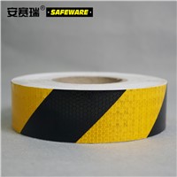 SAFEWARE, Lattice Reflective Warning Tape (Yellow/Black) 5cm50m Lattice Reflective Material, 14357