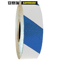 SAFEWARE, Lattice Reflective Warning Tape (Blue/White) 5cm50m Lattice Reflective Material, 14358